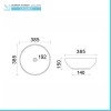 Lavabo da appoggio a ciotola 38,5 cm nero lucido in ceramica  Espeon