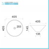 Lavabo da appoggio slim 40,5 cm grigio cemento in ceramica  Paras