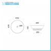 Lavabo da appoggio 40 cm bianco lucido con rilievi sul fondo  Logos
