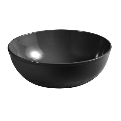 Lavabo da appoggio 33 cm nero lucido con rilievi sul fondo  Logos
