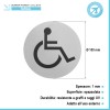Targhetta wc disabili in alluminio spazzolato fissaggio con biadesivo 