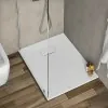 Piatto doccia 70x70 cm bianco effetto pietra in resina riducibile Agorà