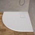 Piatto doccia 80x80 semicircolare bianco pietra in resina riducibile Agorà