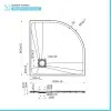 Piatto doccia 80x80 semicircolare bianco pietra in resina riducibile Agorà