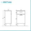 Base mobile multiuso 45x85 cm grigio calce con anta e cassetto soft-close Moon