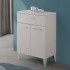Base mobile multiuso 60x85 cm grigio calce con ante e cassetto soft-close Moon