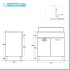 Mobile lavatoio 80x50 cm grigio calce vasca in resina e kit di scarico Moon 