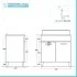 Mobile lavatoio 80x50 cm grigio calce vasca in resina e kit di scarico Moon 