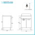 Mobile lavatoio 60x50 cm grigio calce vasca in ceramica e kit di scarico Moon 