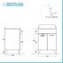 Mobile lavatoio 60x50 cm grigio calce vasca in resina e kit di scarico Moon 