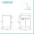 Mobile lavatoio 60x50 cm grigio calce vasca in resina e kit di scarico Moon 