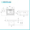 Mobile lavatoio 60x50 cm grigio calce vasca in resina e kit di scarico Moon 