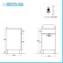 Mobile lavatoio 45x50 cm grigio calce vasca in ceramica e kit di scarico Moon 