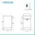 Mobile lavatoio 45x50 cm grigio calce vasca in ceramica e kit di scarico Moon 