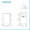 Mobile lavatoio 45x50 cm grigio calce vasca in resina e kit di scarico Moon 