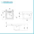 Mobile lavatoio 45x50 cm grigio calce vasca in resina e kit di scarico Moon 