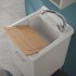 Mobile lavatoio 45x50 cm grigio calce vasca in resina e kit di scarico Moon 
