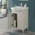 Mobile bagno a terra 65 cm grigio calce con lavabo e specchio Moon