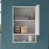 Pensile bagno sospeso 45 cm grigio calce anta soft-close e vano Moon