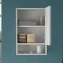 Pensile bagno sospeso 45 cm grigio calce anta soft-close e vano Moon