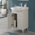 Mobile bagno a terra 55 cm grigio calce con lavabo e specchio Moon