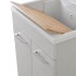 Mobile lavatoio 60x50 cm grigio calce vasca in resina e kit di scarico Moon 