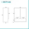 Pensile bagno sospeso 60 cm grigio calce ante soft-close e vano Moon