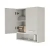 Pensile bagno sospeso 60 cm grigio calce ante soft-close e vano Moon