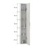 Pensile bagno sospeso H 150 cm grigio calce con 5 ripiani interni Moon