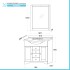 Mobile bagno a terra 85 cm bianco decape con lavabo specchio e lampada Romantica