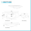 Mobile bagno a terra 85 cm bianco decape con lavabo specchio e lampada Romantica