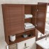 Pensile bagno sospeso 60 cm noce con ripiano in vetro e vano Romantica 