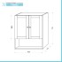 Pensile bagno sospeso 60 cm noce con ripiano in vetro e vano Romantica 