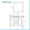 Mobile bagno a terra 115 cm bianco decape con lavabo specchio e lampade Romantica