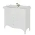 Mobile bagno a terra 115 cm bianco decape con lavabo specchio e lampade Romantica