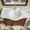 Mobile bagno a terra 115 cm noce con lavabo specchio e lampade Romantica