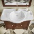 Mobile bagno a terra 115 cm noce con lavabo specchio e lampade Romantica