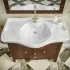 Mobile bagno a terra 115 cm noce con lavabo specchio e lampade Romantica