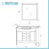 Mobile bagno a terra 115 cm noce con lavabo specchio e lampade Romantica
