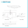 Mobile bagno a terra 115 cm noce con lavabo specchio e lampade Romantica