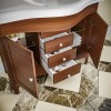 Mobile bagno a terra 115 cm noce con lavabo specchio e lampade Romantica
