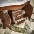 Mobile bagno a terra 115 cm noce con lavabo specchio e lampade Romantica