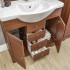 Mobile bagno a terra 105 cm noce con specchio lampada e pensile Romantica
