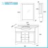 Mobile bagno a terra 105 cm noce con specchio lampada e pensile Romantica