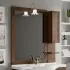 Mobile bagno a terra 105 cm noce con specchio lampada e pensile Romantica