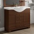 Mobile bagno a terra 105 cm noce con specchio lampada e pensile Romantica