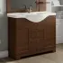 Mobile bagno a terra 105 cm noce con specchio lampada e pensile Romantica