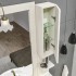 Mobile bagno a terra 105 cm bianco decape con specchio lampada e pensile Romantica