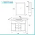 Mobile bagno a terra 105 cm bianco decape con specchio lampada e pensile Romantica