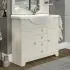 Mobile bagno a terra 105 cm bianco decape con specchio lampada e pensile Romantica